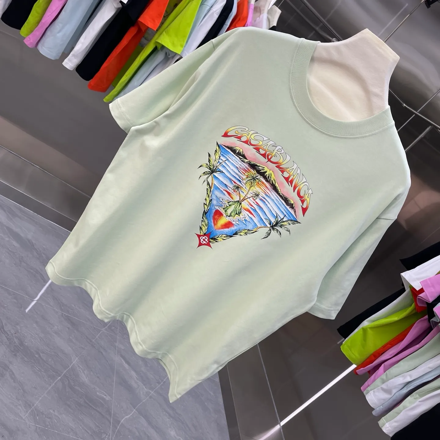 New Arrival Casablanca Classic Series T ～ ， ， 。 ， Classic ， In Stock ！ ：White Black Light Green Orange Pink（5 ） Size：S M L XL XXL